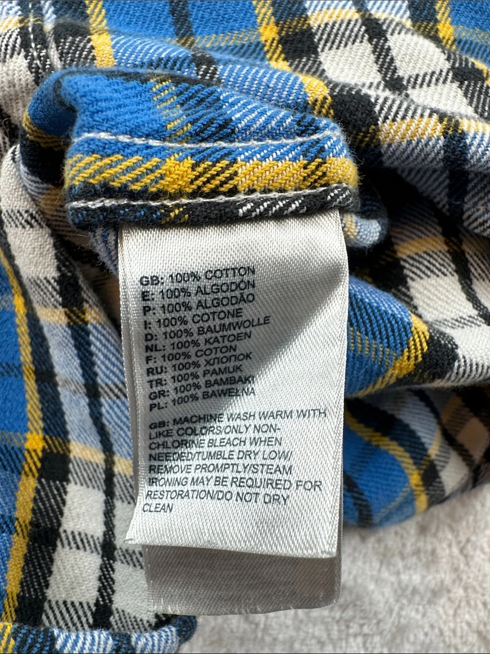 The North Face Size L Blue, White & Black Plaid Button-Down Shirt | Casual
